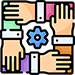 hands in unity icon